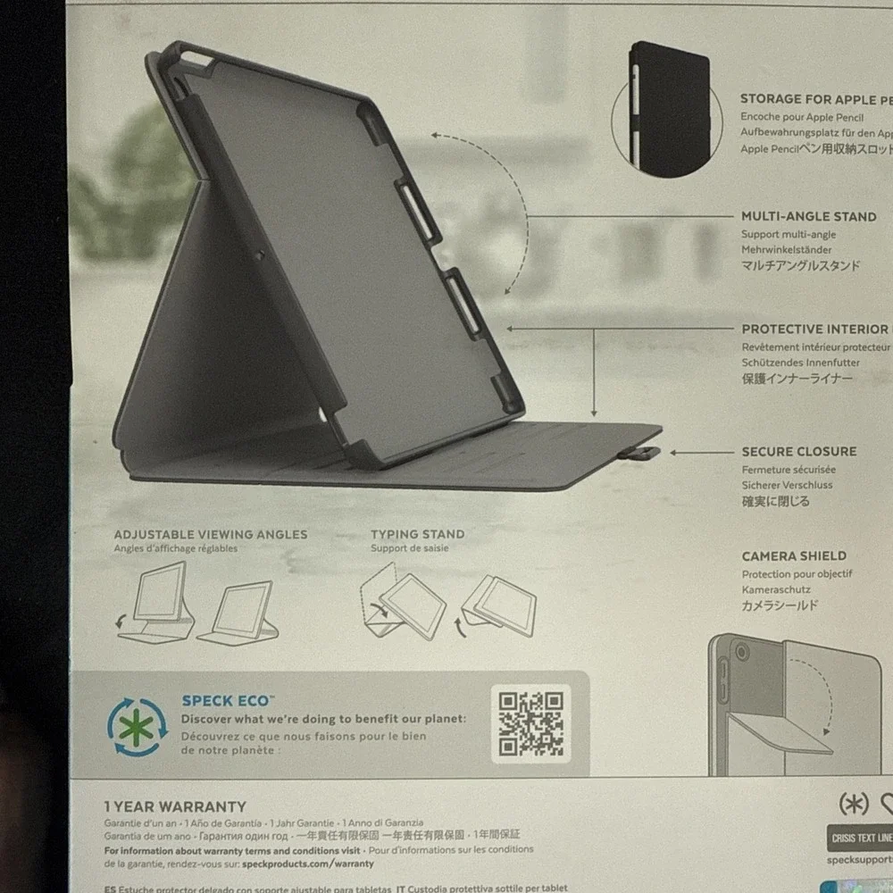 Speck Balance Folio Case for Apple iPad 10.2-inch 7/8/9th Gen - Black NEW OPEN !